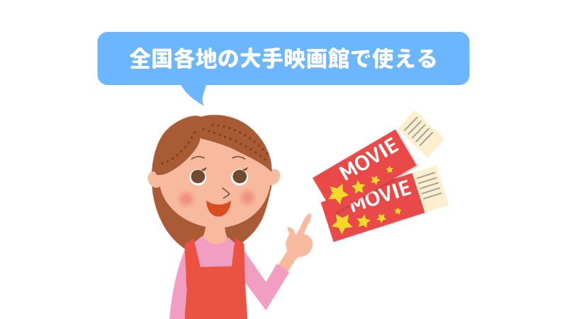 全国各地の映画のチケットが購入できる