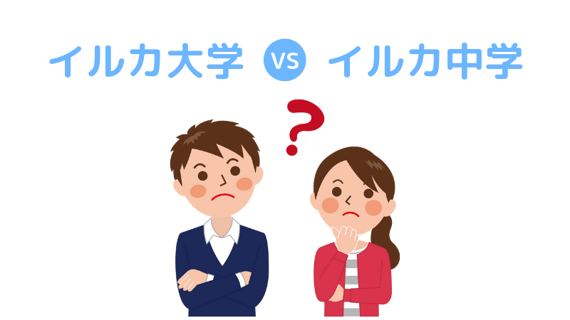 名門イルカ大学と私立イルカ中学の違い