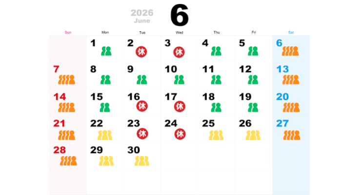 6月の混雑予想