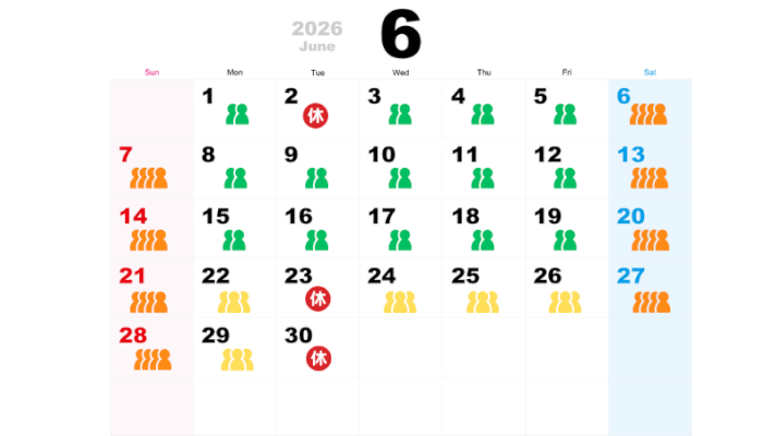 6月の混雑予想