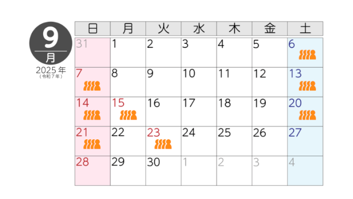 9月の混雑予想