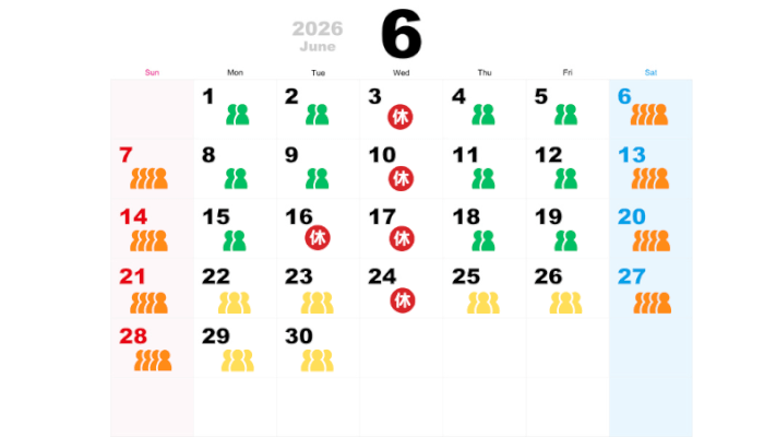 6月の混雑予想