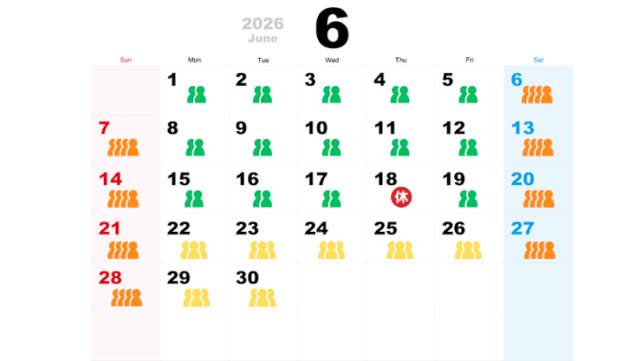 6月の混雑予想