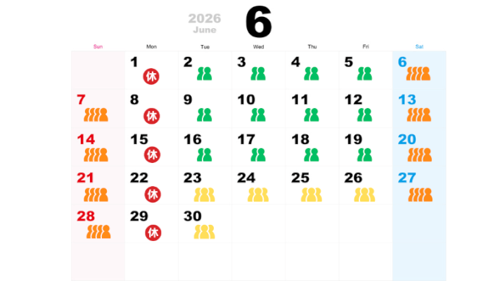 6月の混雑予想