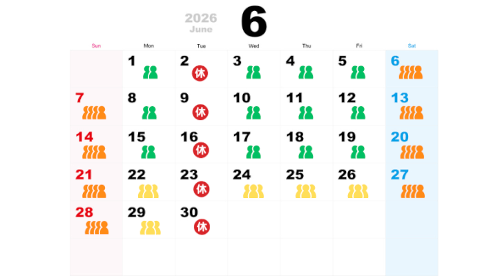 6月の混雑予想