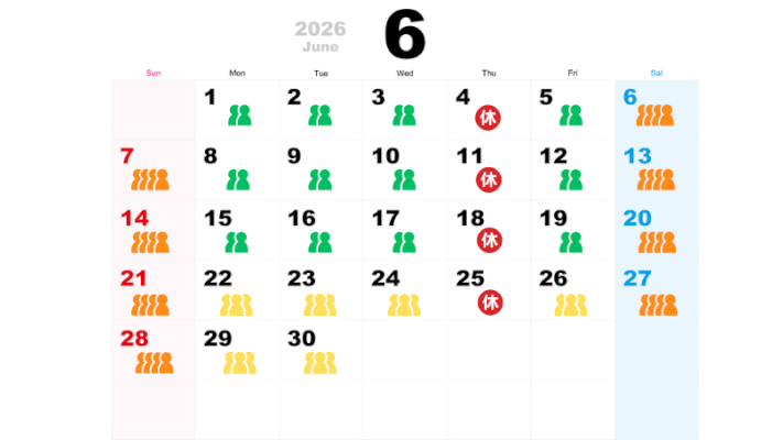 6月の混雑予想