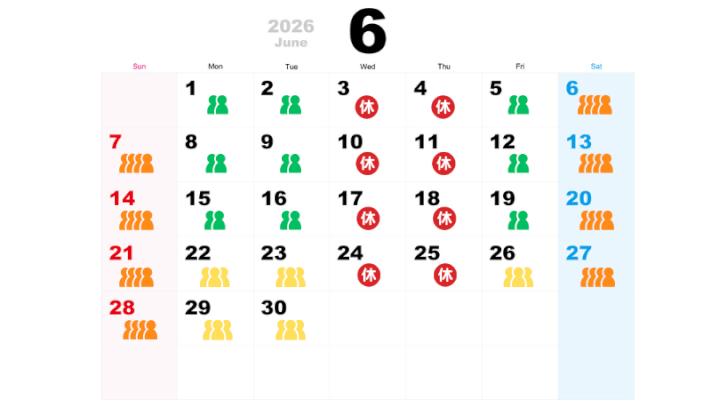 6月の混雑予想